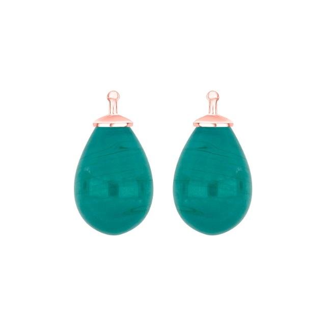 Bøhmisk kvartsglas dråbe farve58 m/rfg sølv - par - Urma.dk