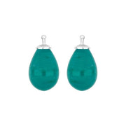 Bøhmisk kvartsglas dråbe farve58 m/rh sølv - par - Urma.dk