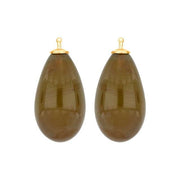 Bøhmisk kvartsglas dråbe farve61 m/fg sølv - par - Urma.dk