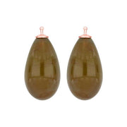 Bøhmisk kvartsglas dråbe farve61 m/rfg sølv - par - Urma.dk