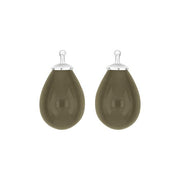 Bøhmisk kvartsglas dråbe farve61 m/rh sølv - par - Urma.dk