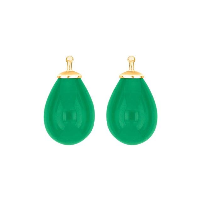 Bøhmisk kvartsglas dråbe farve65 m/fg sølv - par - Urma.dk