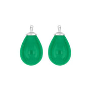 Bøhmisk kvartsglas dråbe farve65 m/rh sølv - par - Urma.dk