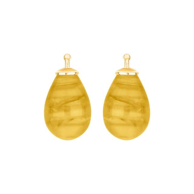 Bøhmisk kvartsglas dråbe farve66 m/fg sølv - par - Urma.dk