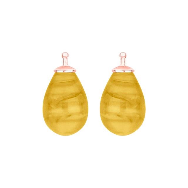 Bøhmisk kvartsglas dråbe farve66 m/rfg sølv - par - Urma.dk