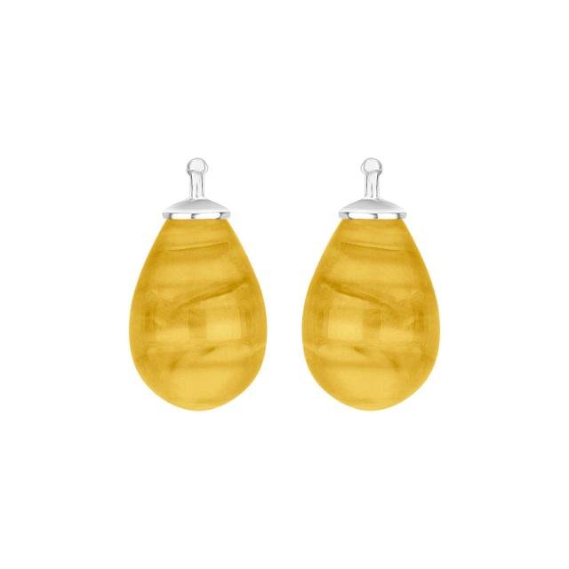 Bøhmisk kvartsglas dråbe farve66 m/rh sølv - par - Urma.dk