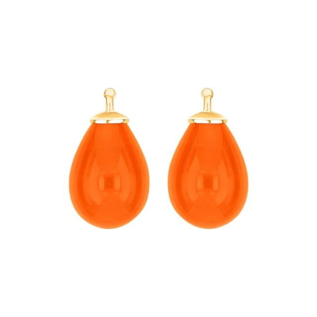 Bøhmisk kvartsglas dråbe farve68 m/fg sølv - par - Urma.dk