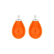 Bøhmisk kvartsglas dråbe farve68 m/rh sølv - par - Urma.dk