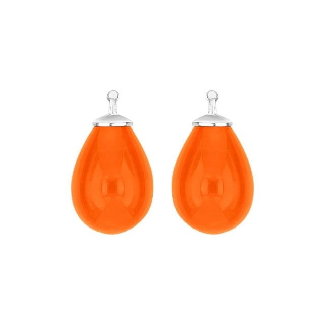 Bøhmisk kvartsglas dråbe farve68 m/rh sølv - par - Urma.dk