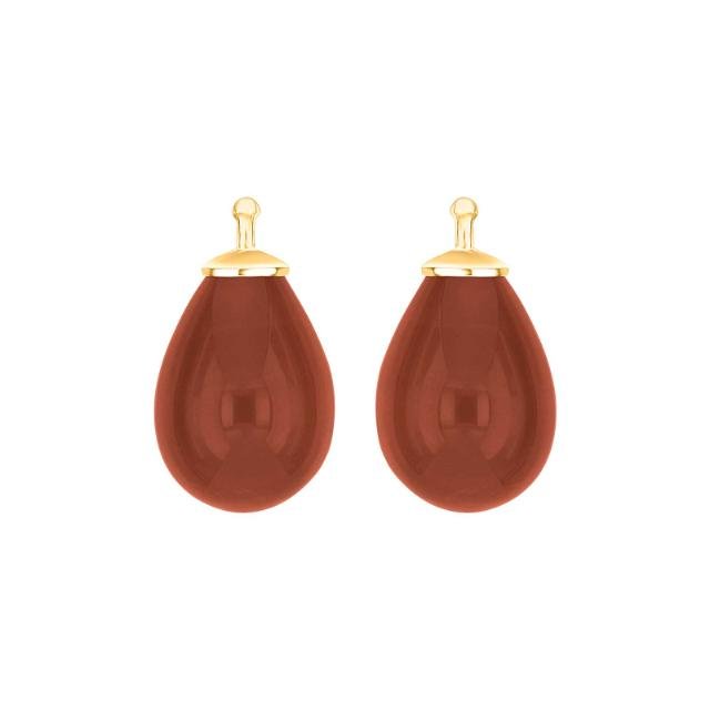 Bøhmisk kvartsglas dråbe farve70 m/fg sølv - par - Urma.dk