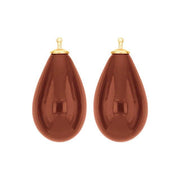 Bøhmisk kvartsglas dråbe farve70 m/fg sølv - par - Urma.dk