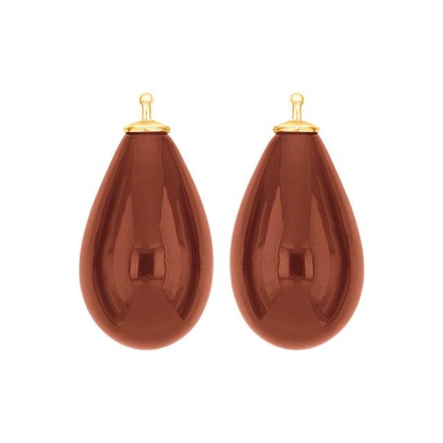 Bøhmisk kvartsglas dråbe farve70 m/fg sølv - par - Urma.dk