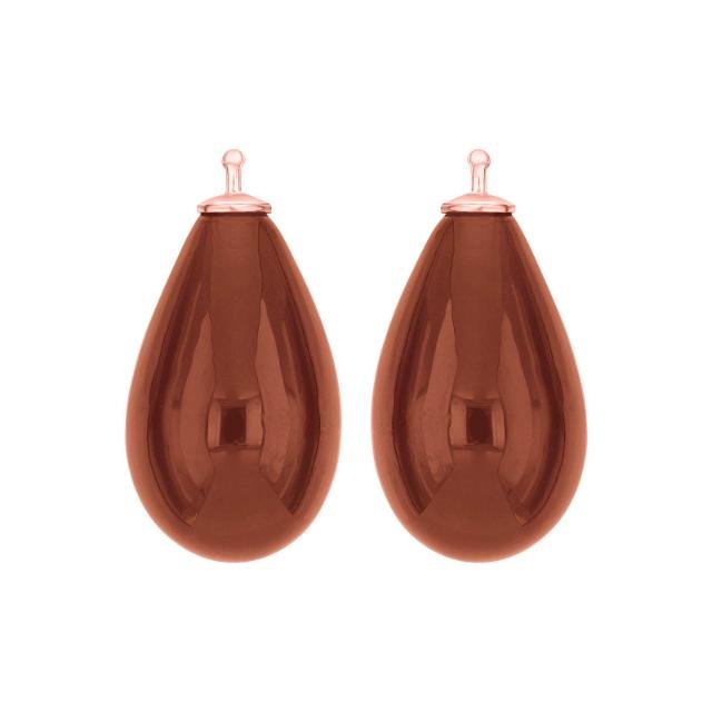 Bøhmisk kvartsglas dråbe farve70 m/rfg sølv - par - Urma.dk