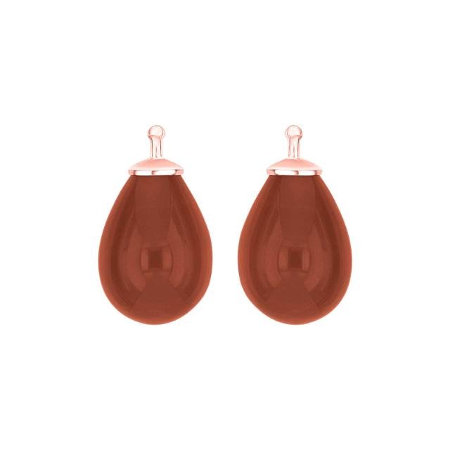 Bøhmisk kvartsglas dråbe farve70 m/rfg sølv - par - Urma.dk