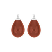 Bøhmisk kvartsglas dråbe farve70 m/rh sølv - par - Urma.dk