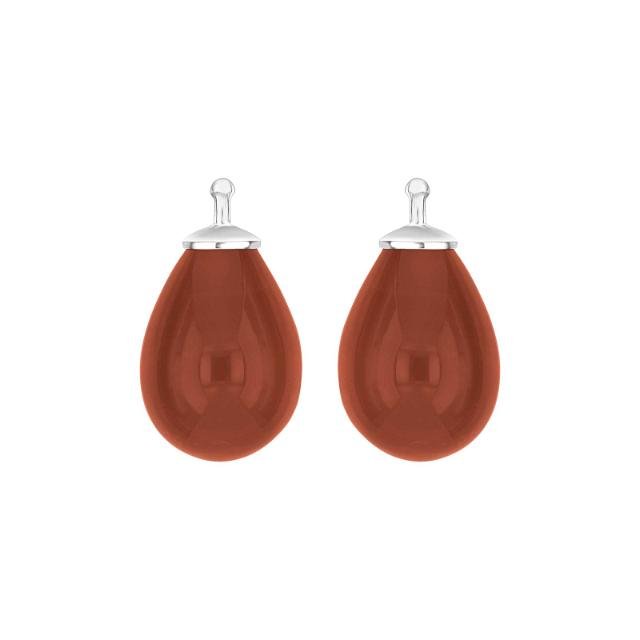 Bøhmisk kvartsglas dråbe farve70 m/rh sølv - par - Urma.dk