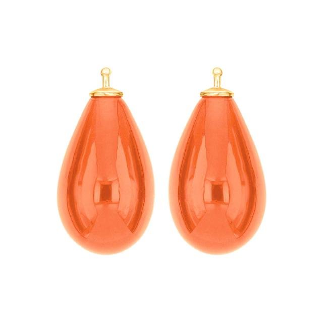 Bøhmisk kvartsglas dråbe farve75 m/fg sølv - par - Urma.dk