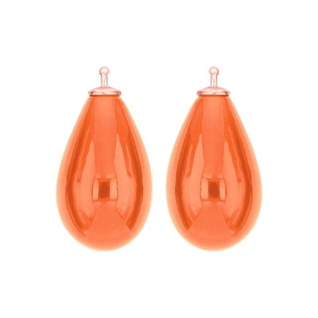 Bøhmisk kvartsglas dråbe farve75 m/rfg sølv - par - Urma.dk