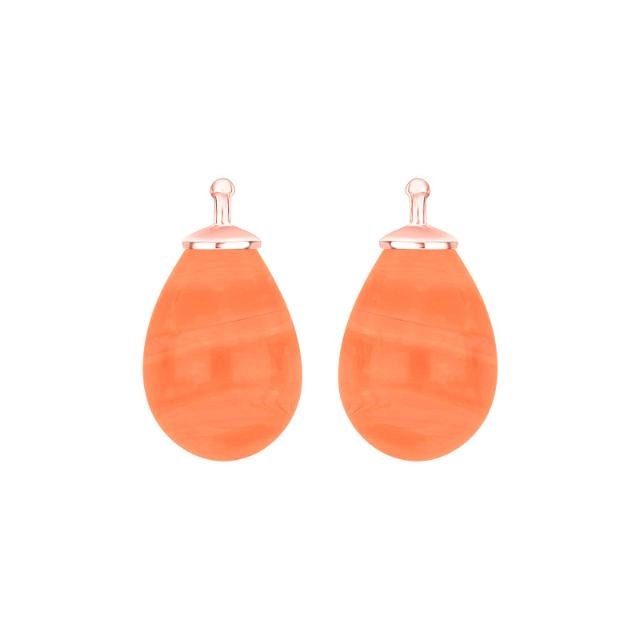 Bøhmisk kvartsglas dråbe farve75 m/rfg sølv - par - Urma.dk