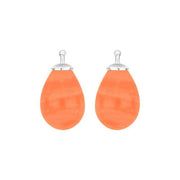 Bøhmisk kvartsglas dråbe farve75 m/rh sølv - par - Urma.dk