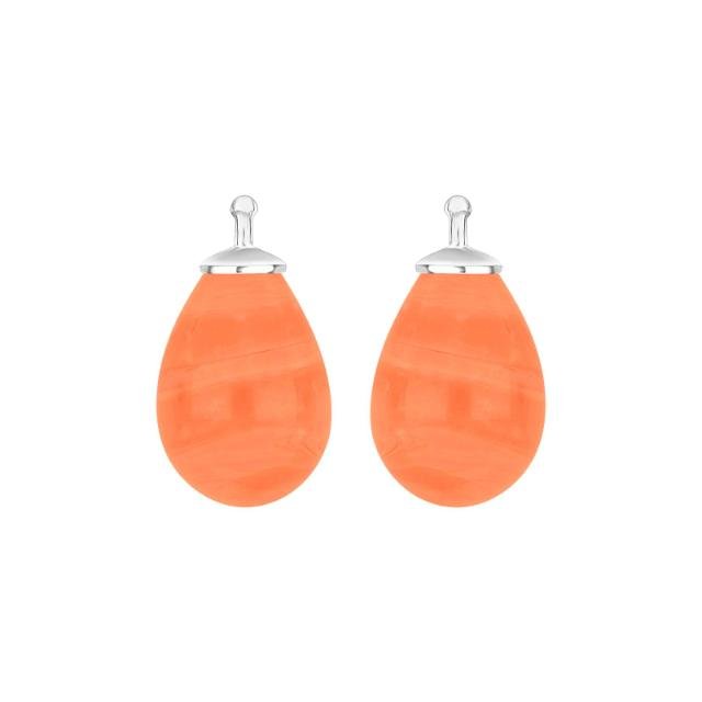 Bøhmisk kvartsglas dråbe farve75 m/rh sølv - par - Urma.dk