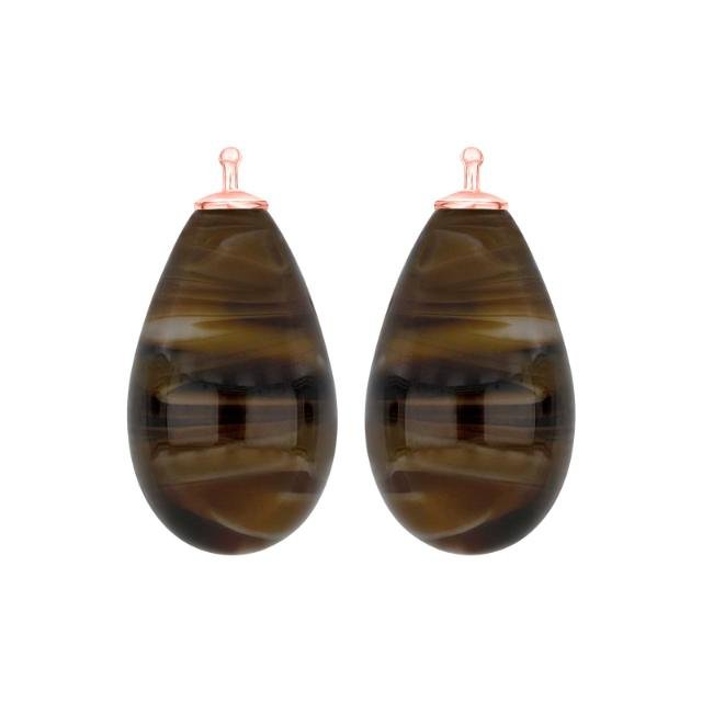 Bøhmisk kvartsglas dråbe farve83 m/rfg sølv - par - Urma.dk