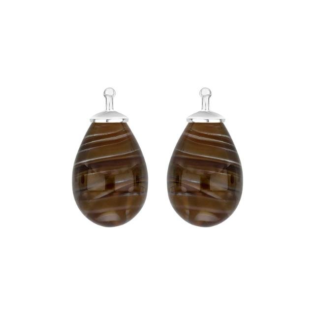 Bøhmisk kvartsglas dråbe farve83 m/rh sølv - par - Urma.dk