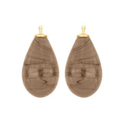 Bøhmisk kvartsglas dråbe farve84 m/fg sølv - par - Urma.dk