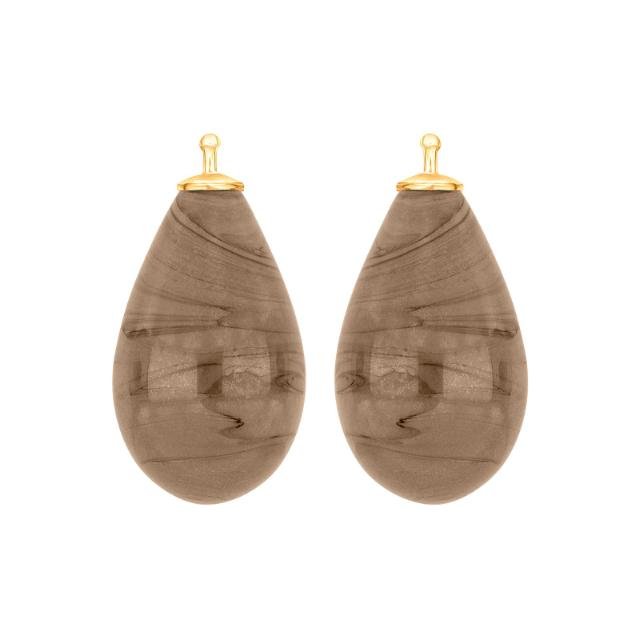 Bøhmisk kvartsglas dråbe farve84 m/fg sølv - par - Urma.dk