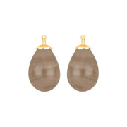 Bøhmisk kvartsglas dråbe farve84 m/fg sølv - par - Urma.dk