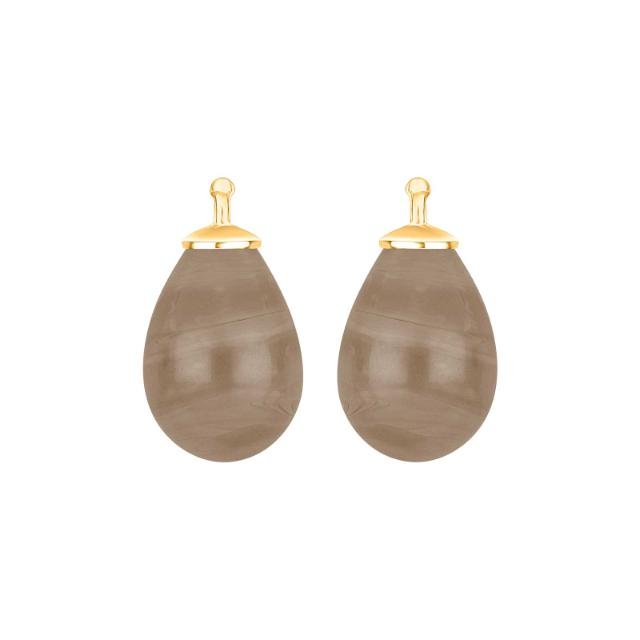 Bøhmisk kvartsglas dråbe farve84 m/fg sølv - par - Urma.dk