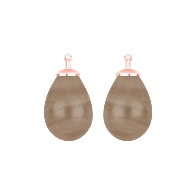 Bøhmisk kvartsglas dråbe farve84 m/rfg sølv - par - Urma.dk