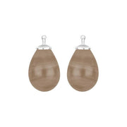 Bøhmisk kvartsglas dråbe farve84 m/rh sølv - par - Urma.dk