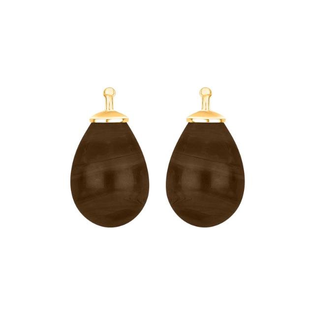 Bøhmisk kvartsglas dråbe farve85 m/fg sølv - par - Urma.dk