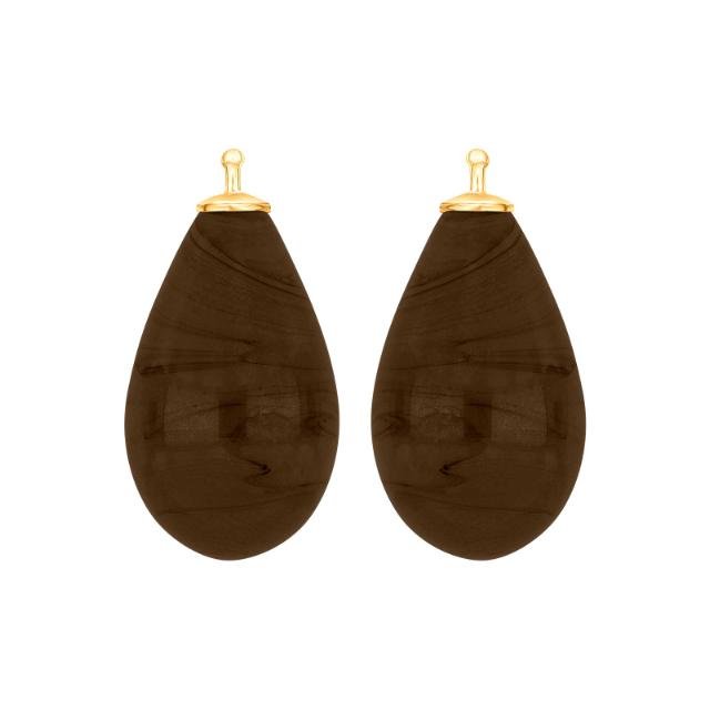 Bøhmisk kvartsglas dråbe farve85 m/fg sølv - par - Urma.dk