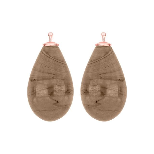 Bøhmisk kvartsglas dråbe farve85 m/rfg sølv - par - Urma.dk