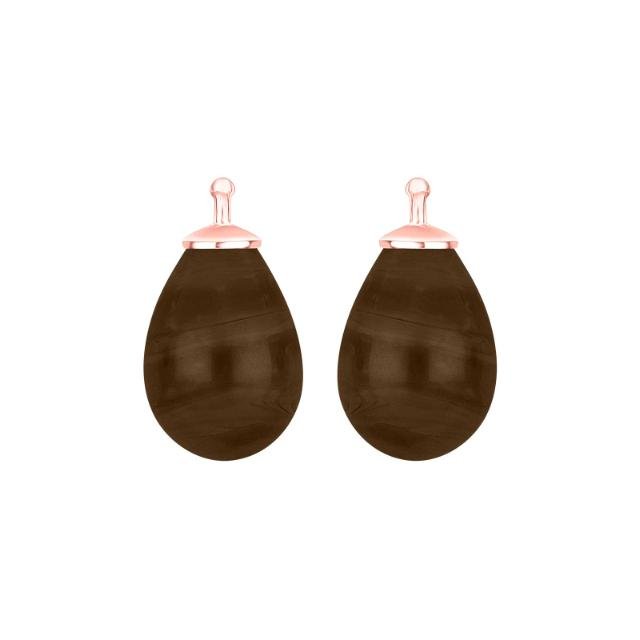 Bøhmisk kvartsglas dråbe farve85 m/rfg sølv - par - Urma.dk