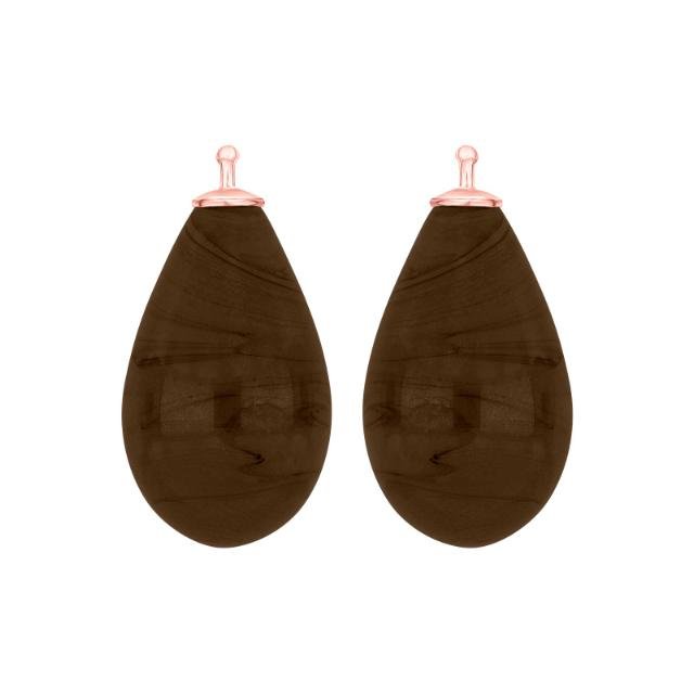 Bøhmisk kvartsglas dråbe farve85 m/rfg sølv - par - Urma.dk