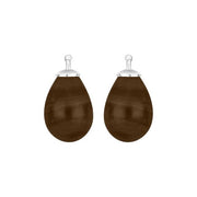 Bøhmisk kvartsglas dråbe farve85 m/rh sølv - par - Urma.dk