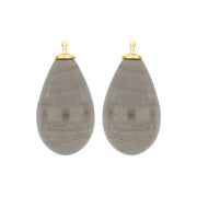 Bøhmisk kvartsglas dråbe farve92 m/fg sølv - par - Urma.dk