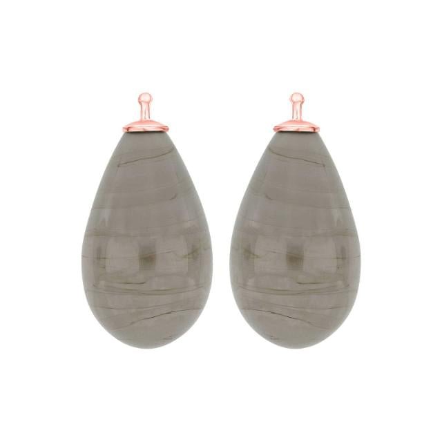 Bøhmisk kvartsglas dråbe farve92 m/rfg sølv - par - Urma.dk