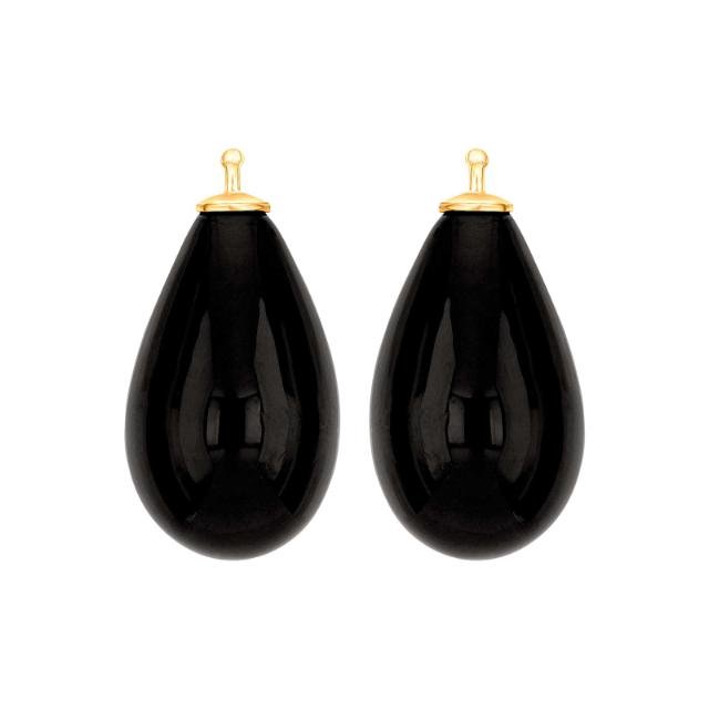 Bøhmisk kvartsglas dråbe farve95 m/fg sølv - par - Urma.dk