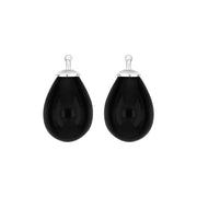 Bøhmisk kvartsglas dråbe farve95 m/rh sølv - par - Urma.dk