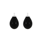 Bøhmisk kvartsglas dråbe farve95 m/rh sølv - par - Urma.dk