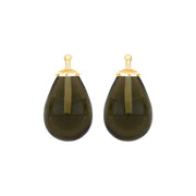 Bøhmisk kvartsglas dråbe farve97 m/fg sølv - par - Urma.dk