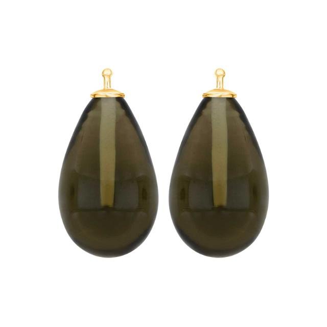 Bøhmisk kvartsglas dråbe farve97 m/fg sølv - par - Urma.dk