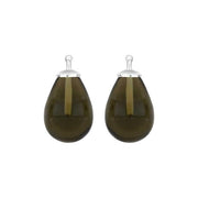 Bøhmisk kvartsglas dråbe farve97 m/rh sølv - par - Urma.dk