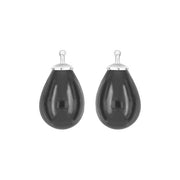 Bøhmisk kvartsglas dråbe farve98 m/rh sølv - par - Urma.dk