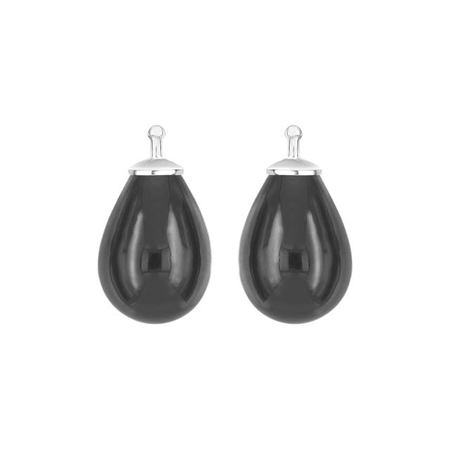 Bøhmisk kvartsglas dråbe farve98 m/rh sølv - par - Urma.dk