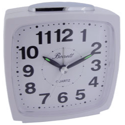 Bonett H:9.5cm B:9,5cm Glidende sek. viser, Lys, Snooze, KLOKKE T0310H - Urma.dk